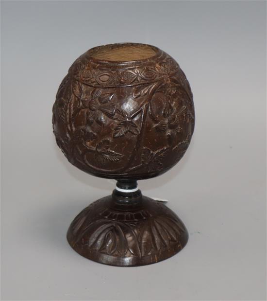 A 19th century coconut cup